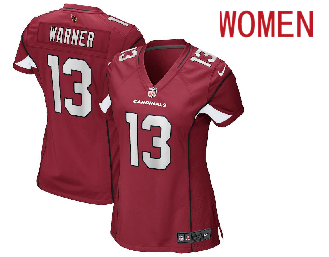 Women Arizona Cardinals 13 Kurt Warner Nike Red Game Retired Player NFL Jersey